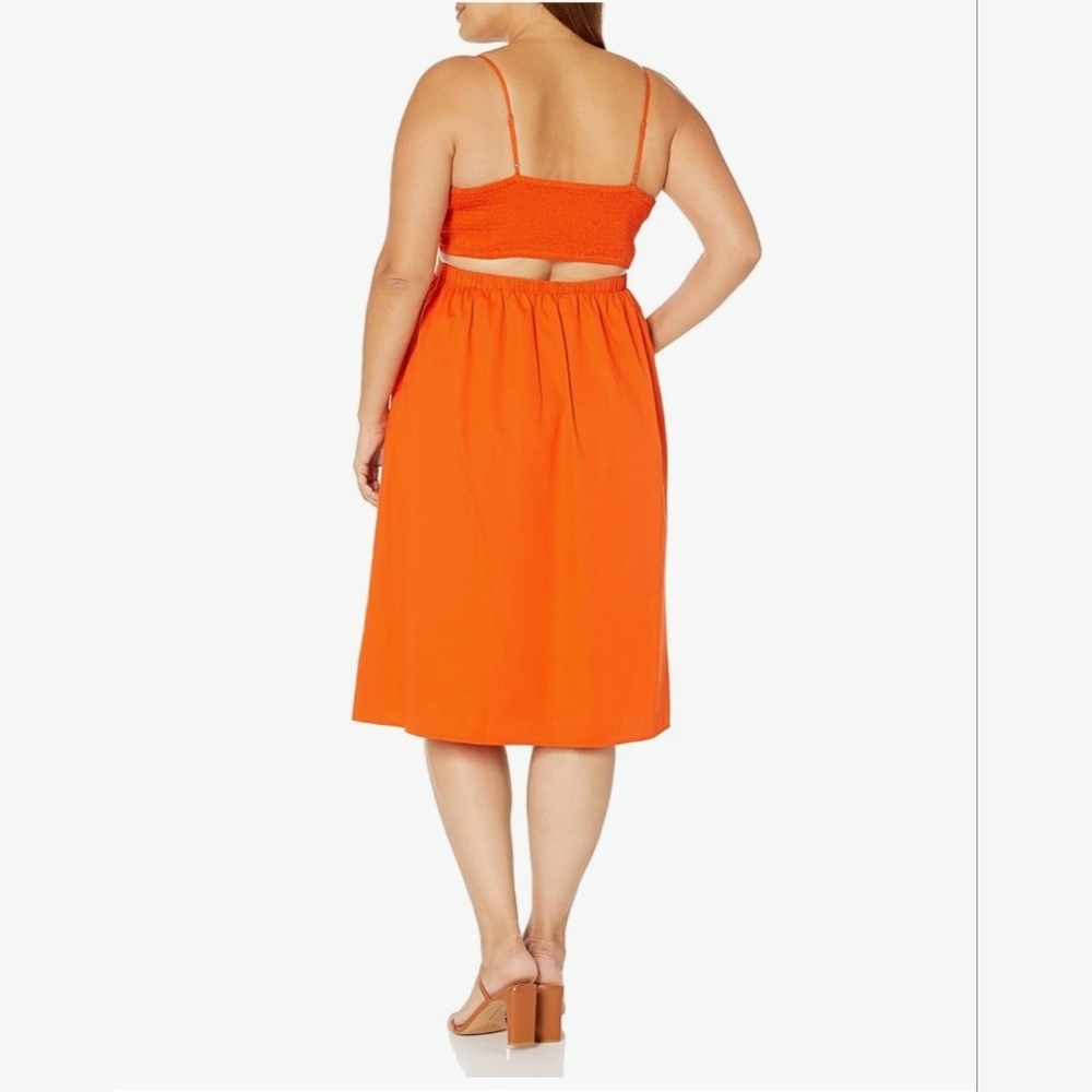 Makenna Elegant Orange Midi Dress - Picture 5 of 6